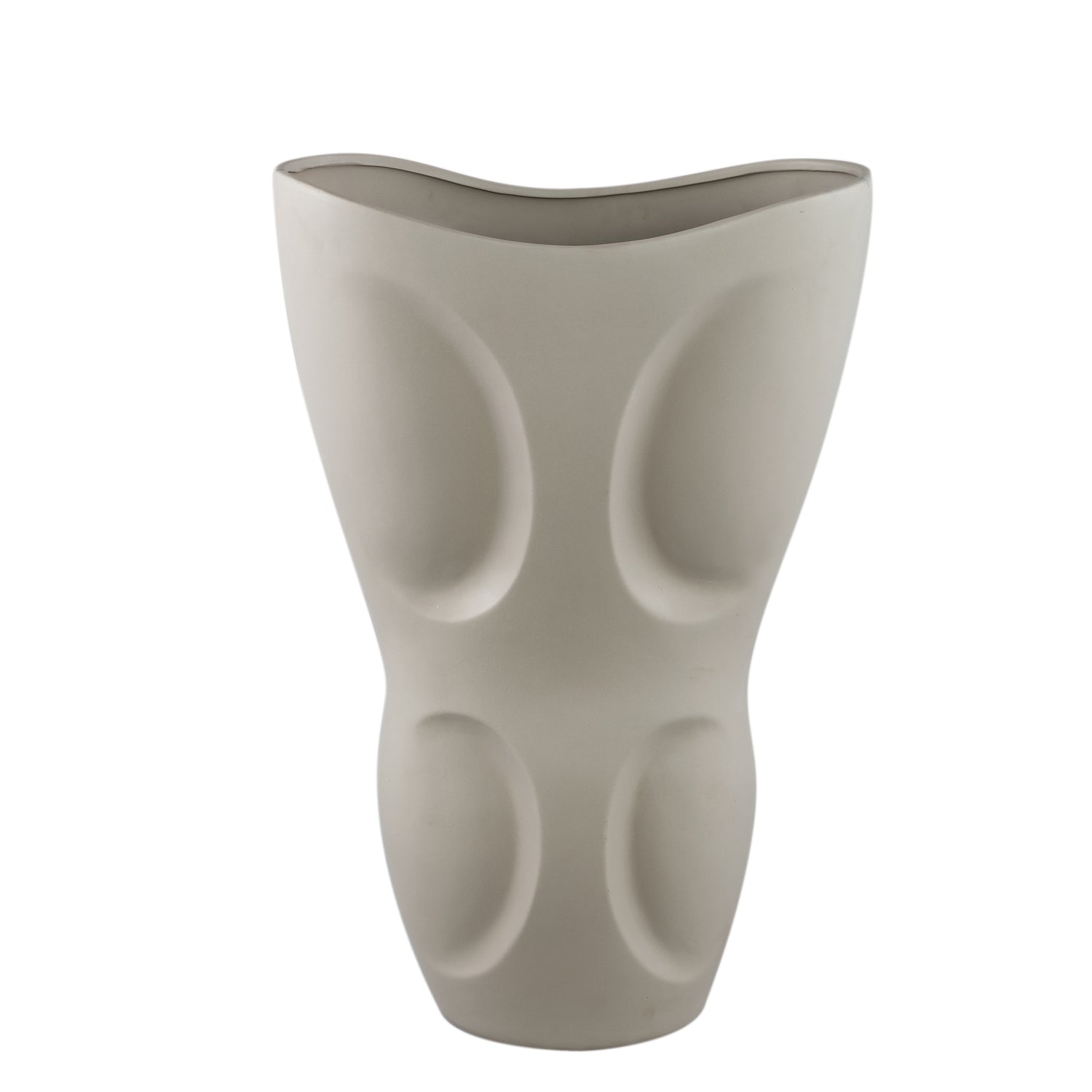 Dayna Grijs Ovale Keramische Vaas Met Patroon L 71.5x45x25 cm
