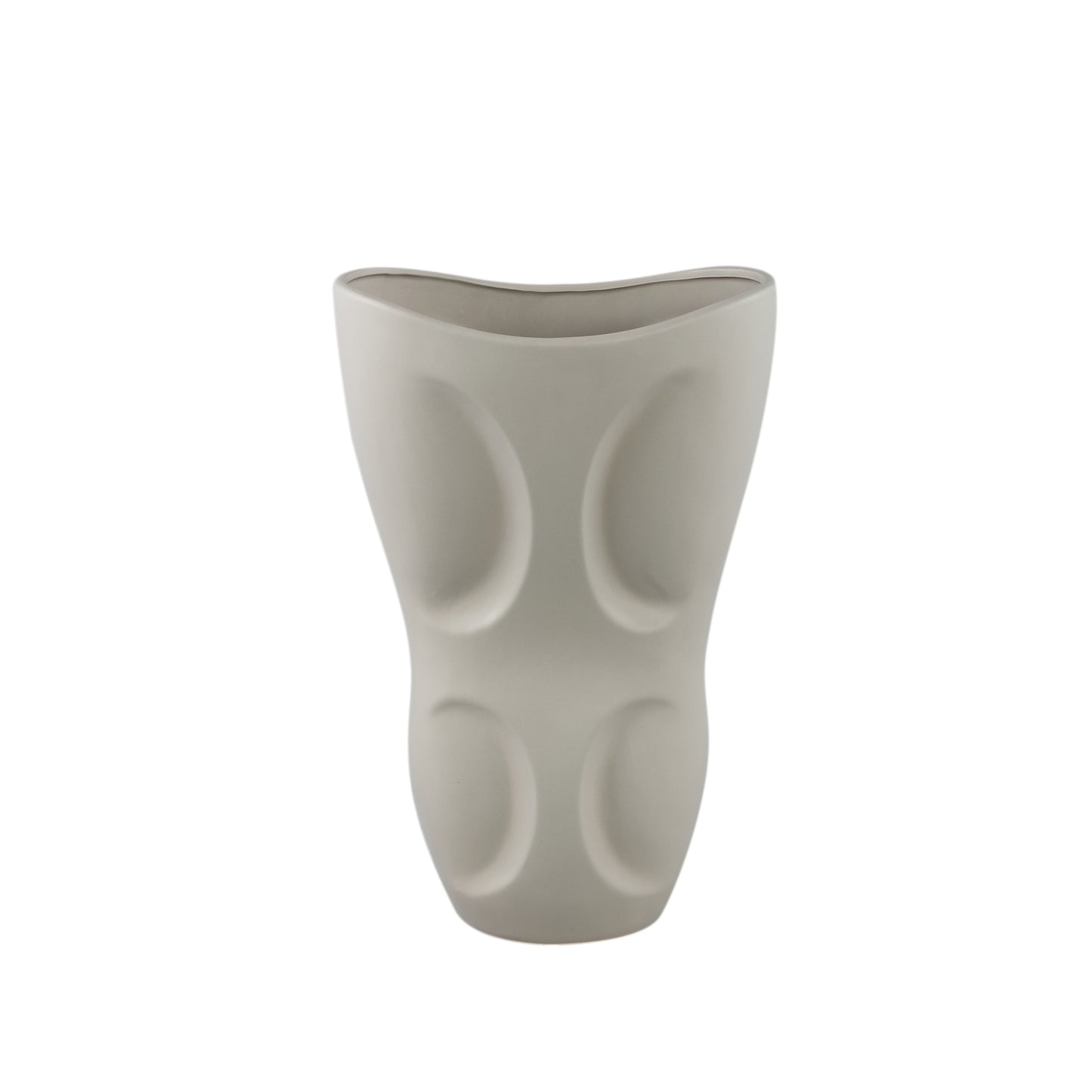 Dayna Grijs Ovale Keramische Vaas Met Patroon M 50.5x31.5x18.5 cm