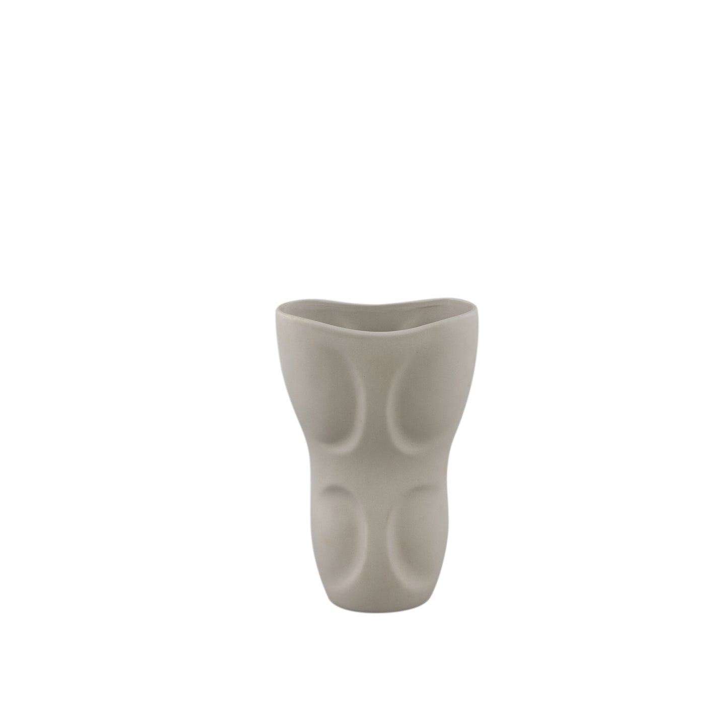Dayna Grijs Ovale Keramische Vaas Met Patroon Set van 6 Stuks - 6 Sets 27x17x8.5 cm