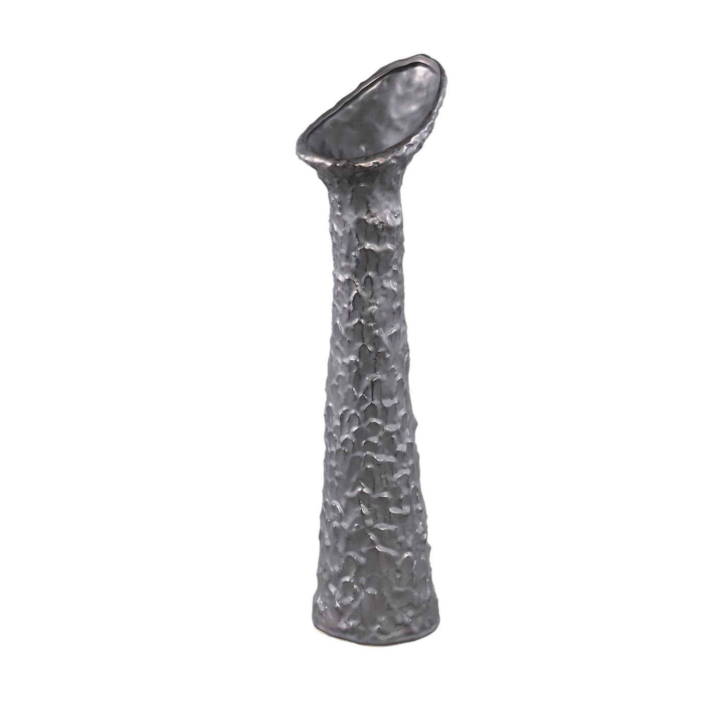 Shennen Antraciet Keramische Vaas Bladvorming Top L Set van 2 Stuks - 2 Sets 51.5x16x12.5 cm