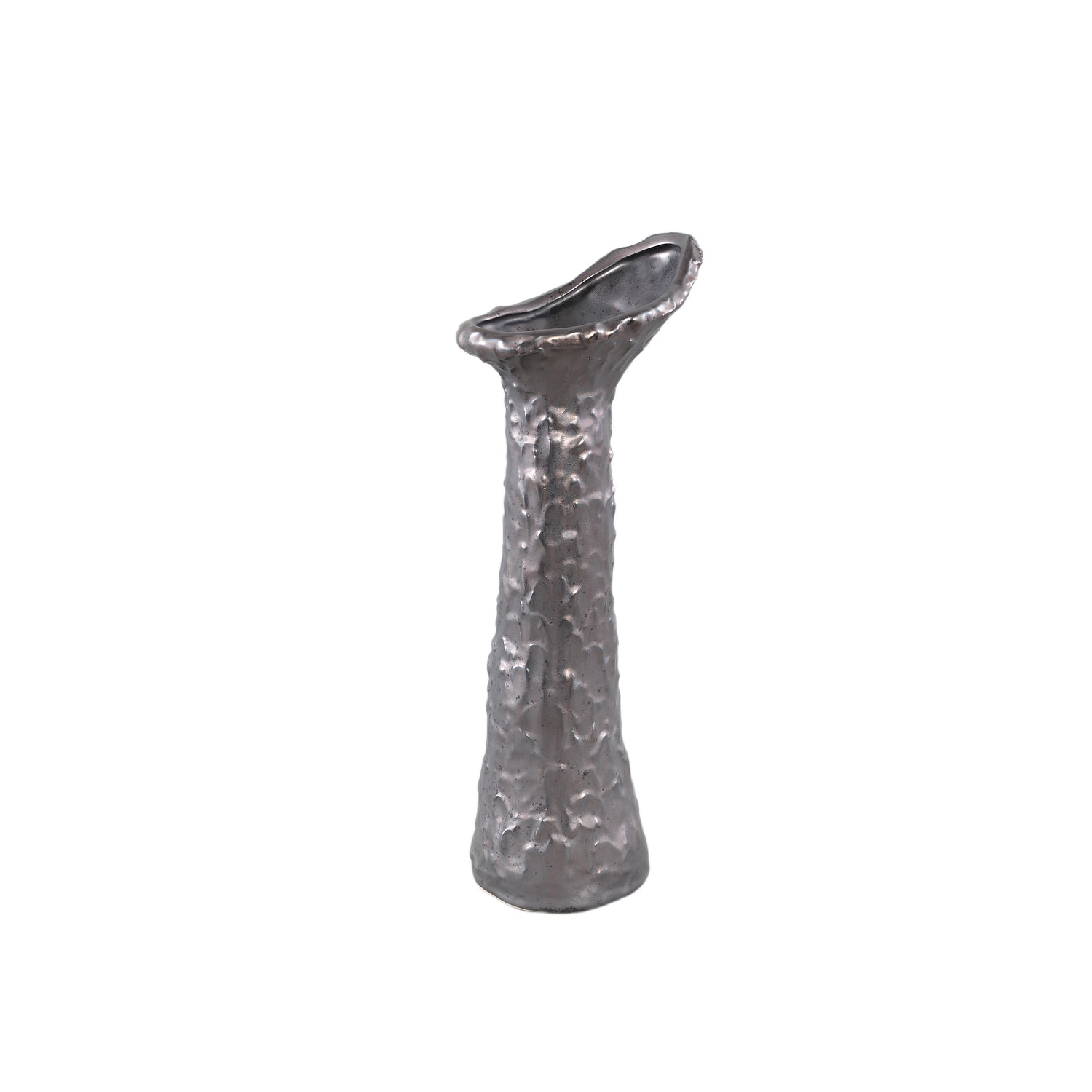 Shennen Antraciet Keramische Vaas Bladvormige Top S Set van 6 Stuks - 6 Sets 35.5x15x10.5 cm
