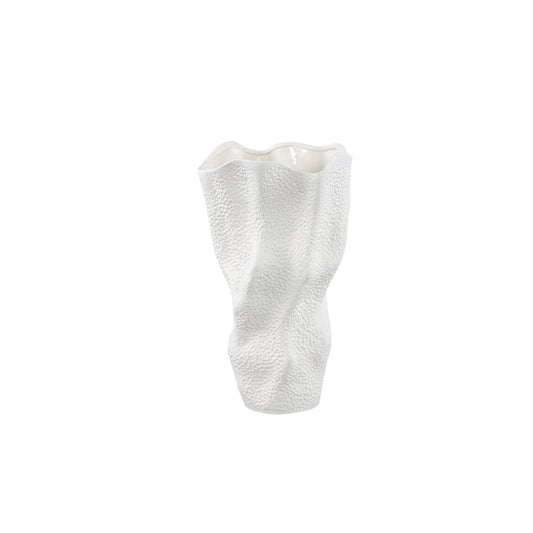Violettee Witte Keramische Golvende Vaas Met Stippenpatroon Set van 2 - 2 Sets 38x22x17 cm