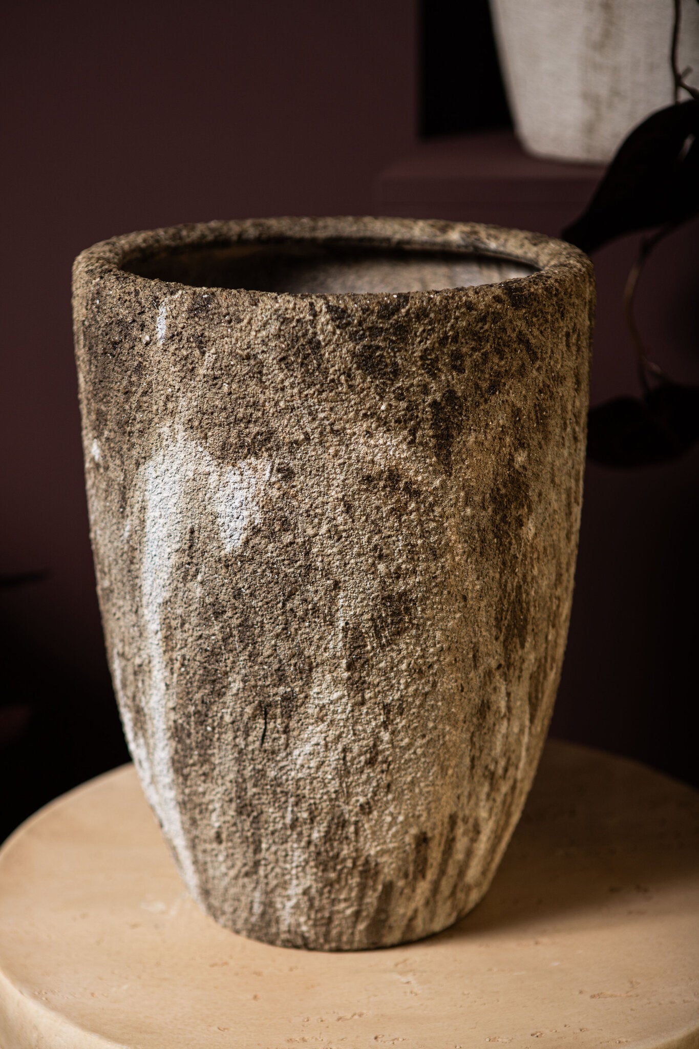 Miah Bruine Keramische Pot Met Marmerlook Set Van 3 L 42x40x40 cm