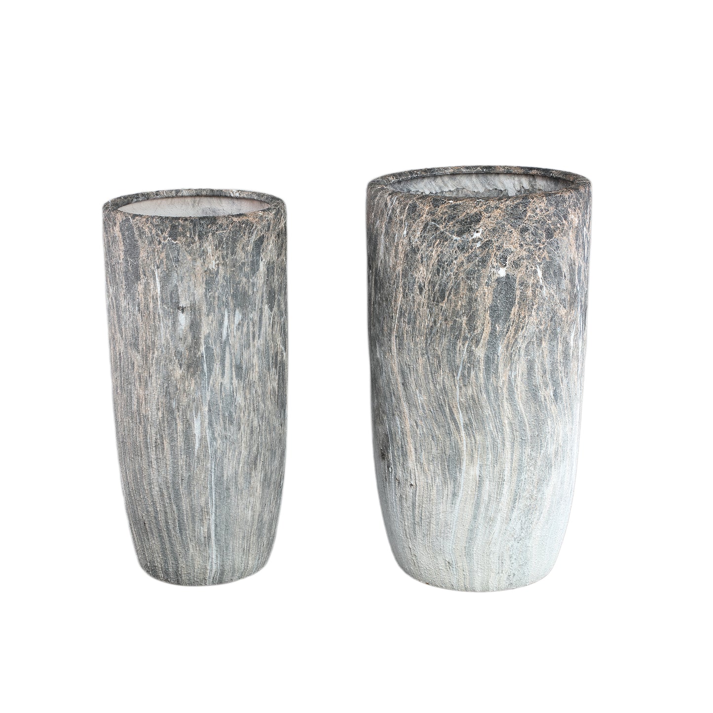 Miah Grijze Keramische Pot Set Van 2 High 74x40x40 cm