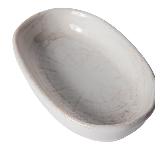 Kaylaa Crème Porselein Sauskommetje Ovaal Set van 6 Stuks 2.3x10x6.2 cm