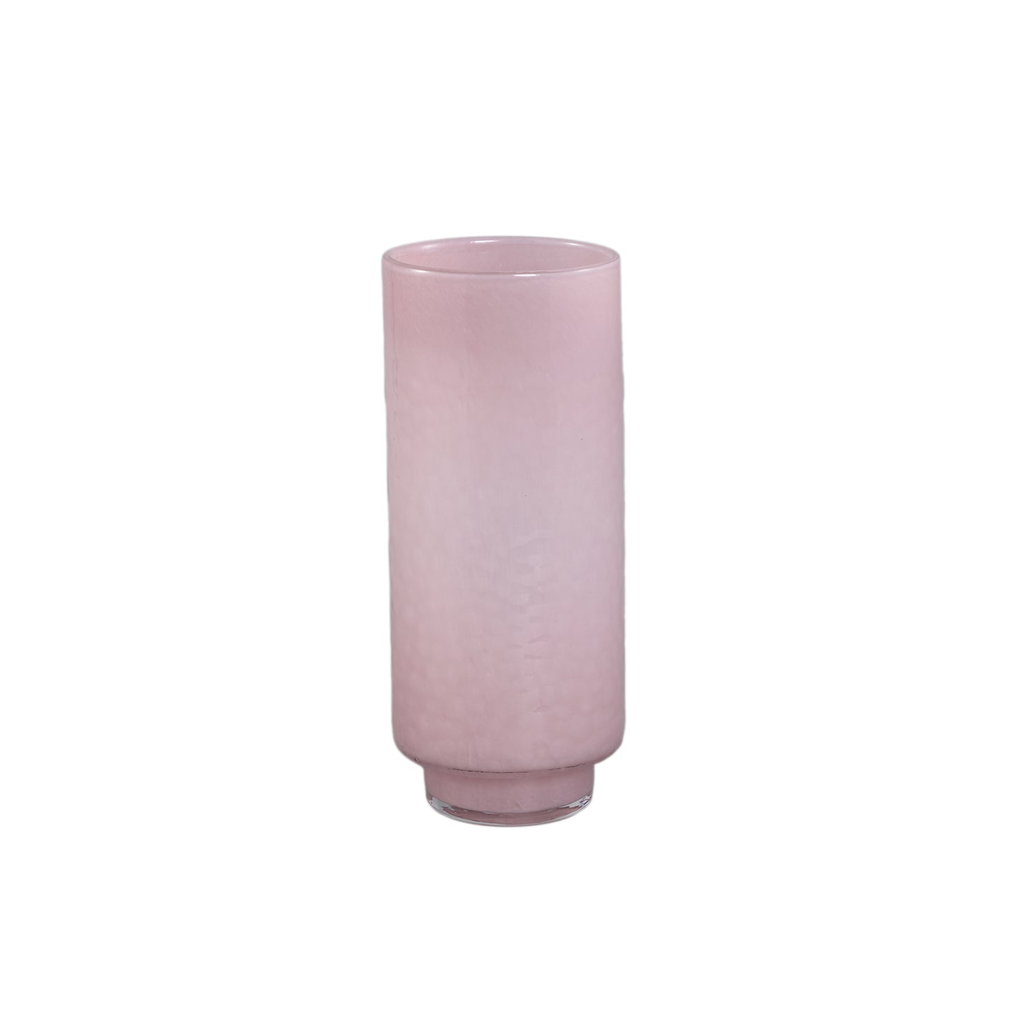 Hervy Roze Glazen Vaas Rond Recht Op Voet Set van 4 - 4 Sets 36x14x14 cm
