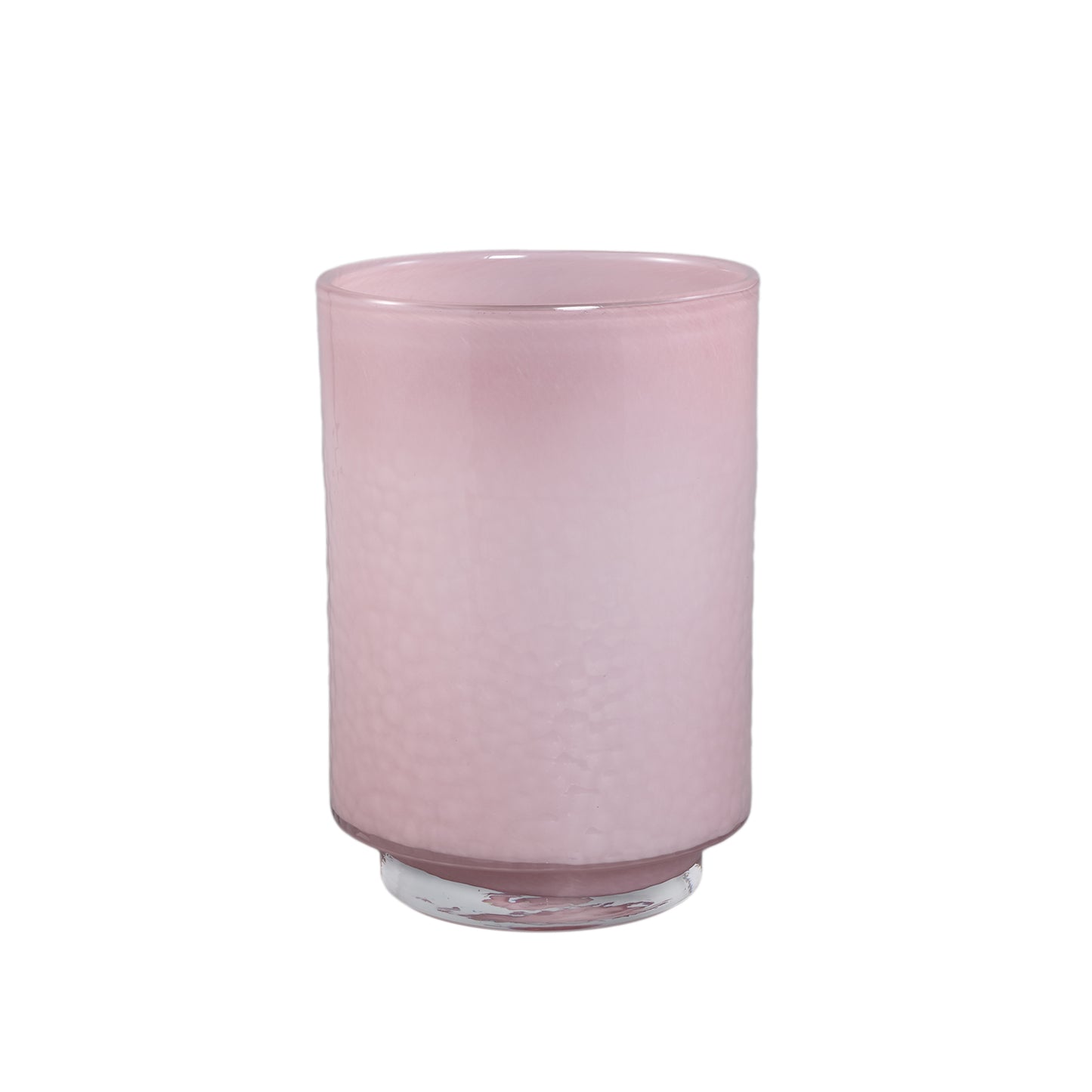 Hervy Roze Glazen Vaas Rond Recht Op Voet M Set Van 2 - 2 Sets 27.5x20x20 cm