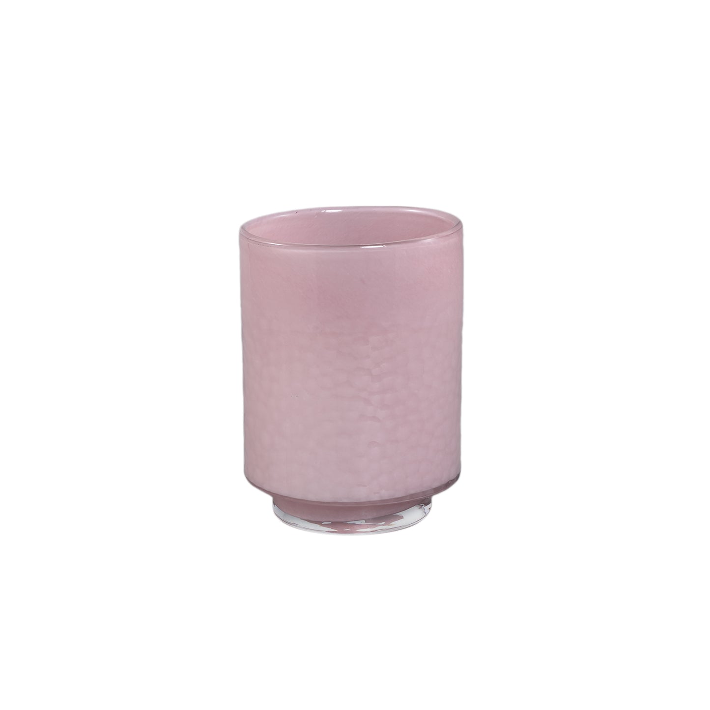Hervy Roze Glazen Vaas Rond Recht Op Voet Set van 4 Stuks - 4 Sets 22.5x16x16 cm