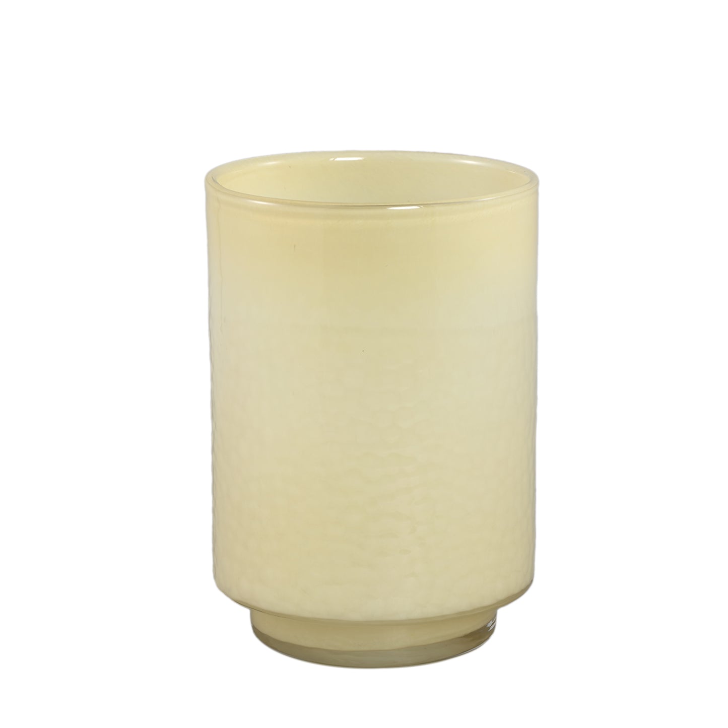 Hervy Crème Glazen Vaas Rond Recht Op Voet M Set Van 2 - 2 Sets 27.5x20x20 cm