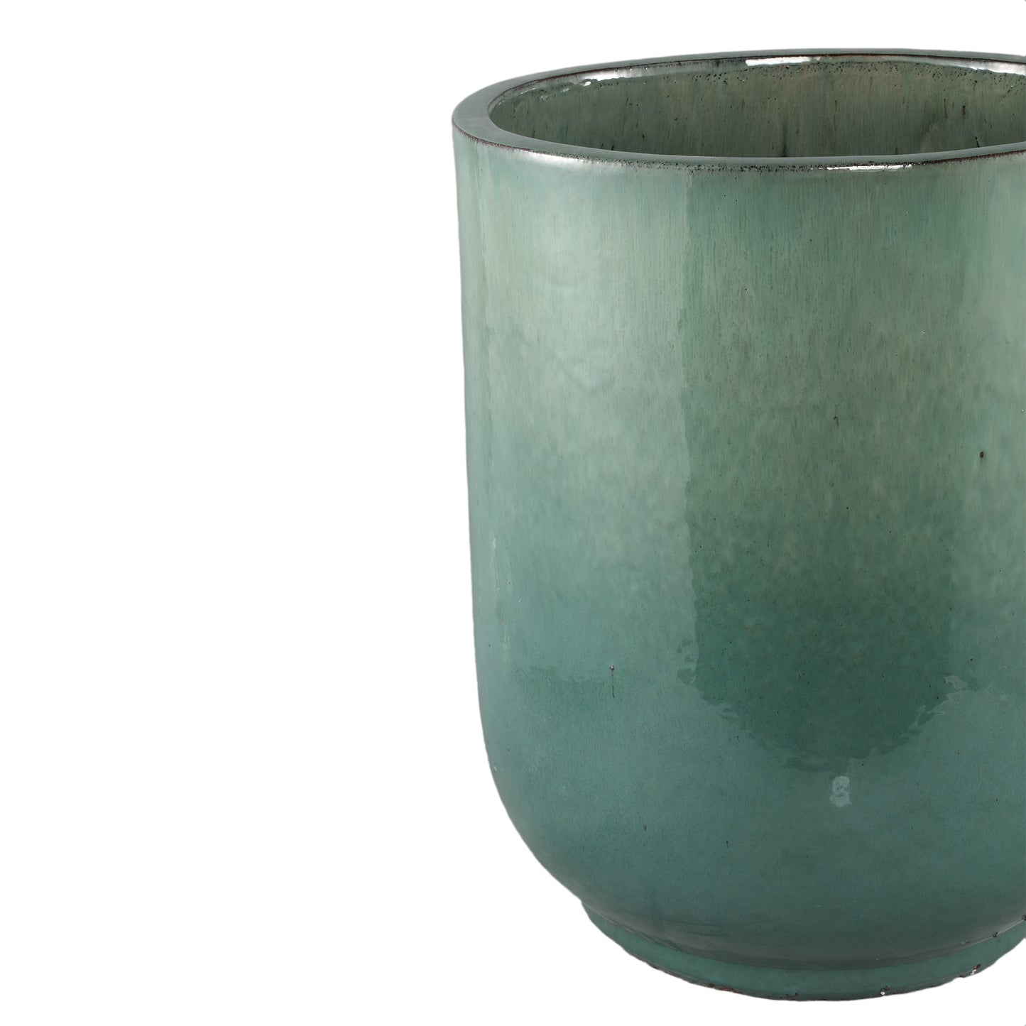Rozay Teal Keramische Pot Set Van 3 Rond Hoog 55x45x45 cm