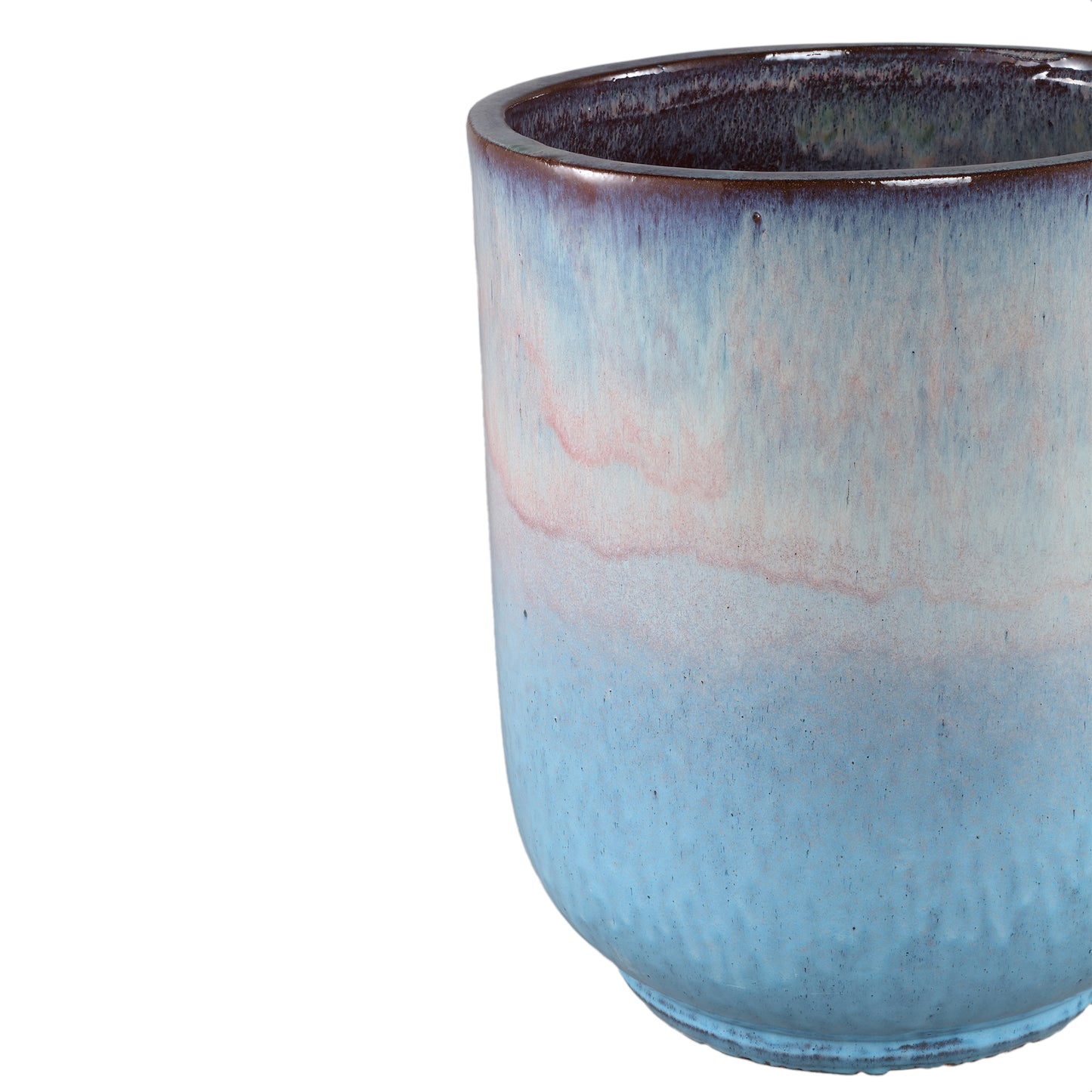 Rozay Baby Blue Keramische Pot Set Van 3 Rond Hoog 55x45x45 cm