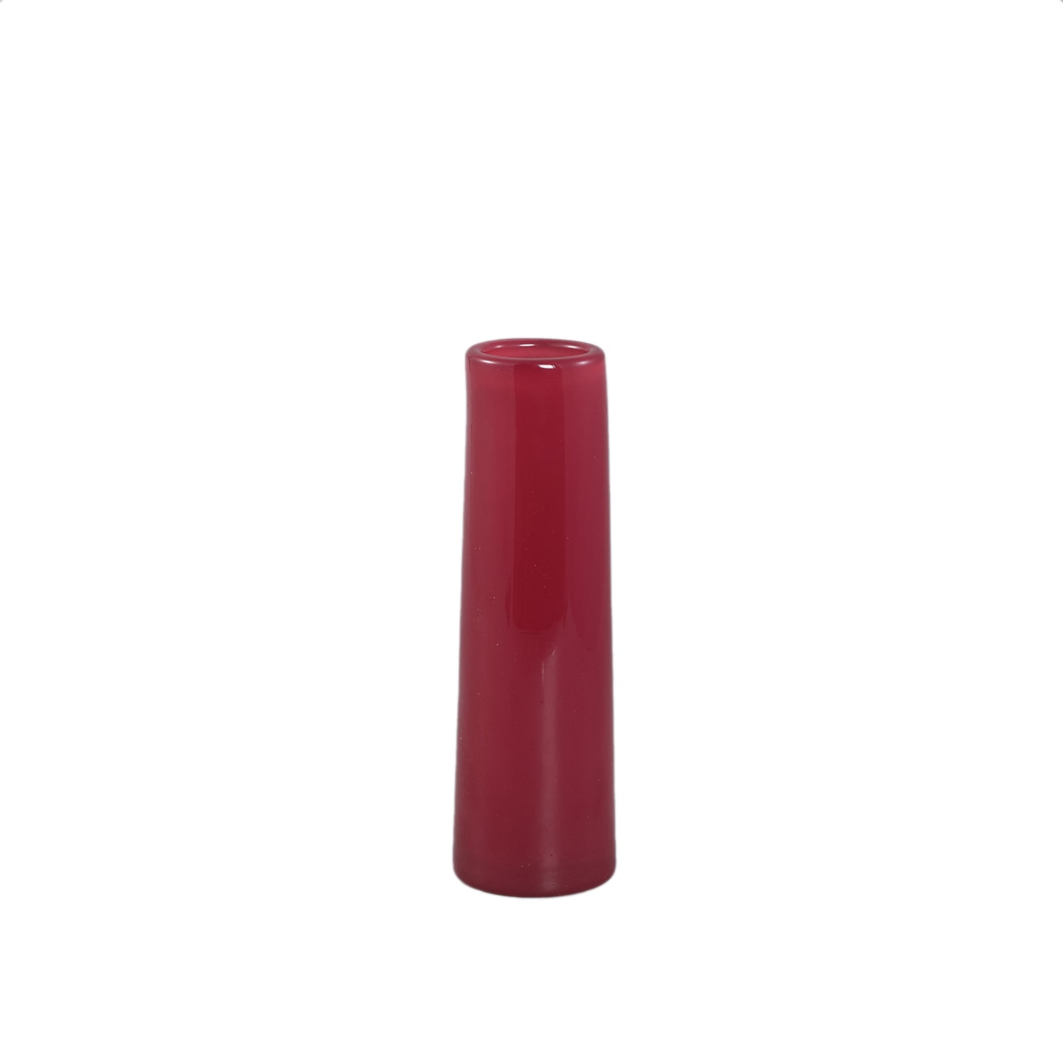 Saelah Donkerroze Glazen Vaas Rond Set van 12 Stuks - 12 Sets 23.5x7x7 cm
