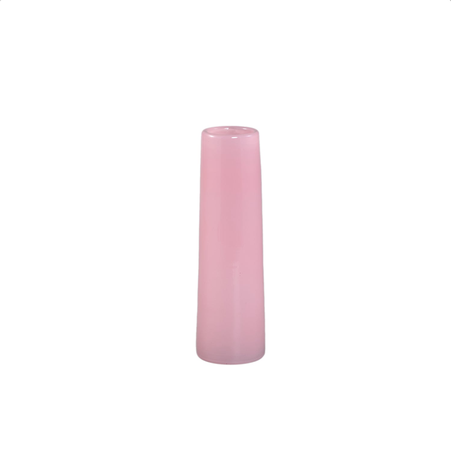 Saelah Lichtroze Glazen Vaas Rond Klein Set van 12 Stuks - 12 Sets 23.5x7x7 cm