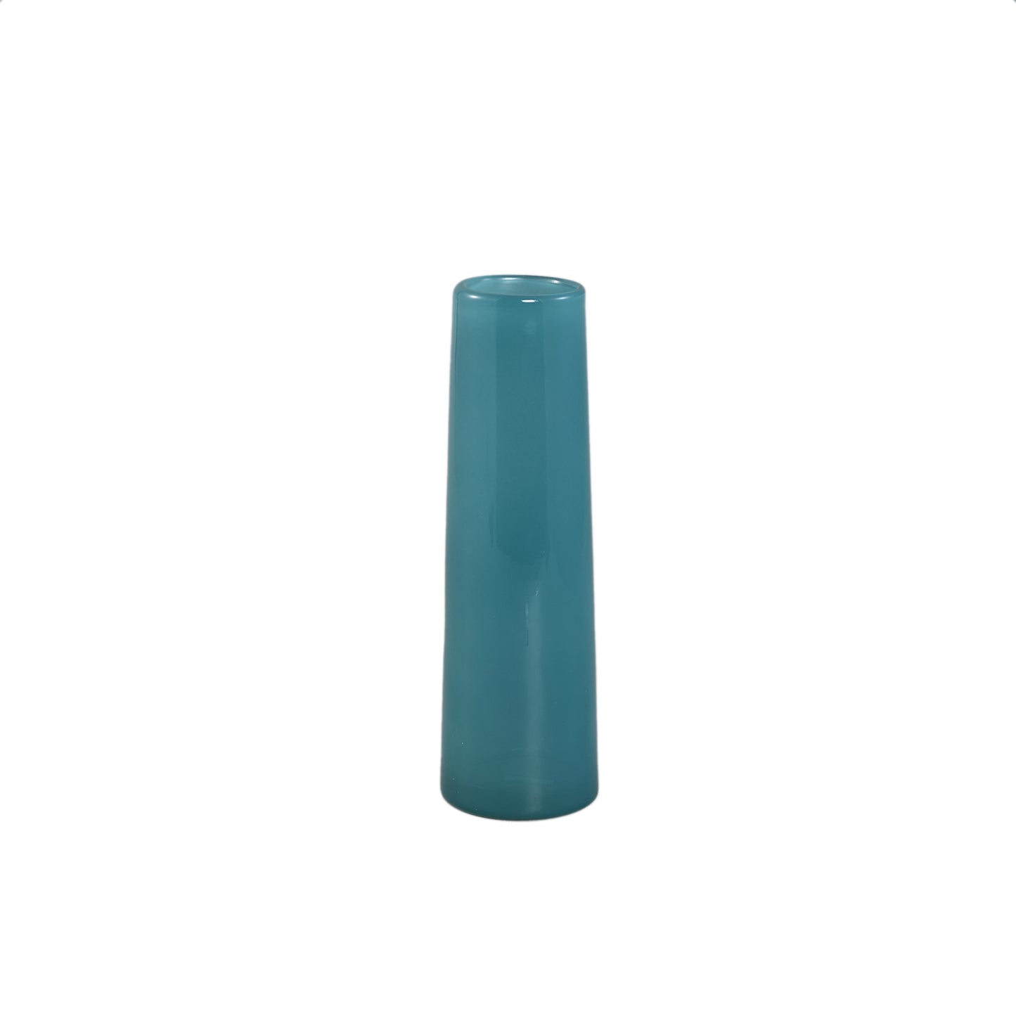 Saelah Teal Glazen Vaas Rond Set van 12 Stuks - 12 Sets 23.5x7x7 cm