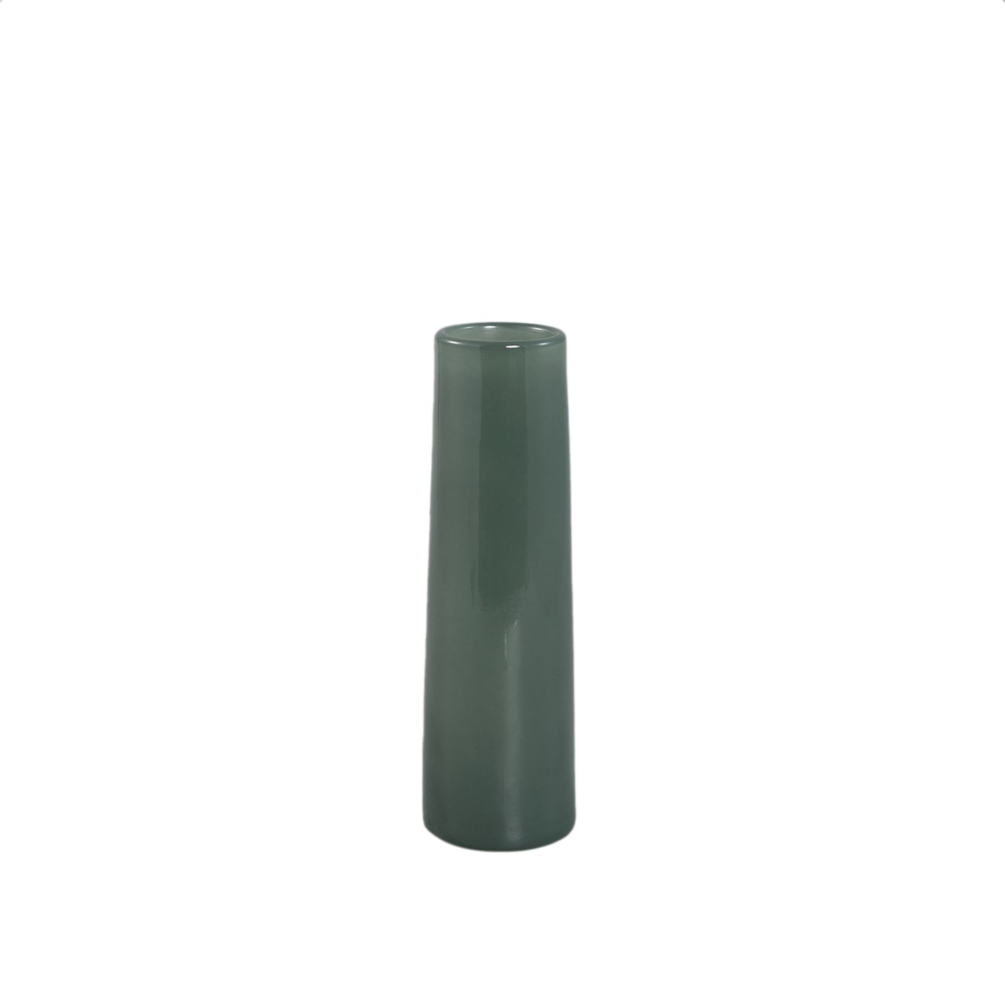Saelah Petrol Glas Kleine Vaas Rond - Set van 12 Stuks - 12 Sets 23.5x7x7 cm