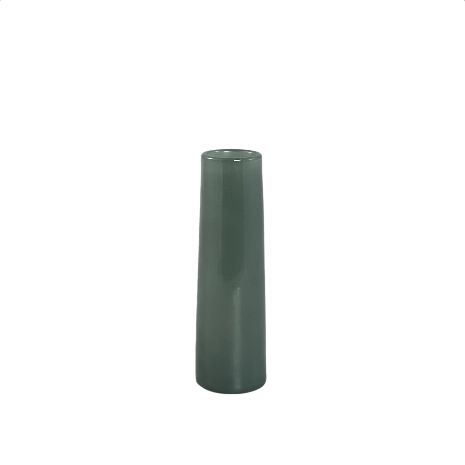 Saelah Petrol Glas Kleine Vaas Rond - Set van 12 Stuks - 12 Sets 23.5x7x7 cm