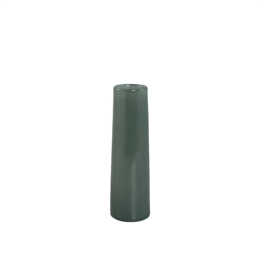 Saelah Petrol Glas Kleine Vaas Rond - Set van 12 Stuks - 12 Sets 23.5x7x7 cm