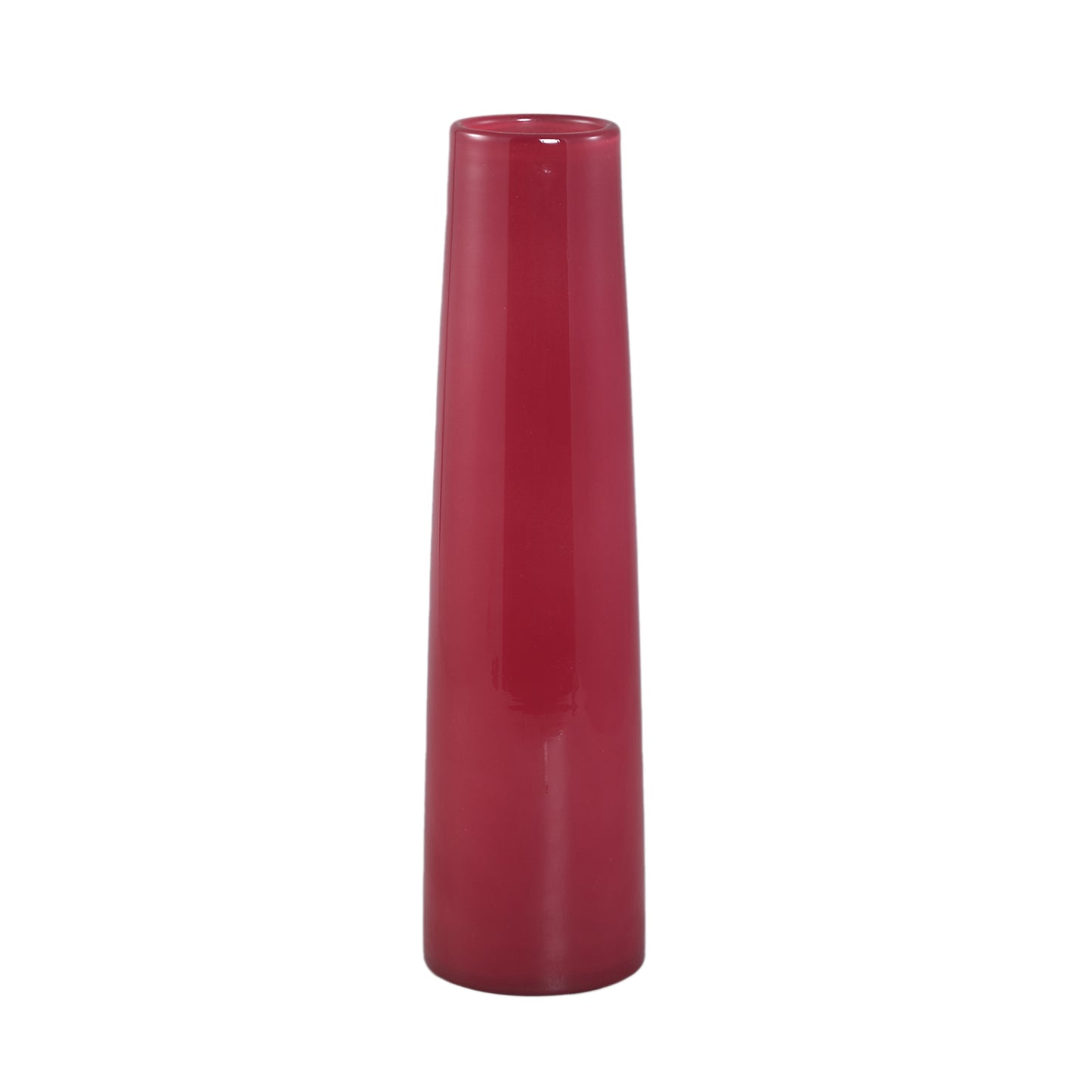 Saelah Donkerroze Glazen Vaas Rond Set van 6 Stuks L - 6 Sets 39x10x10 cm