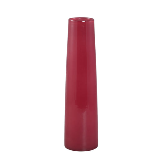 Saelah Donkerroze Glazen Vaas Rond Set van 6 Stuks L - 6 Sets 39x10x10 cm