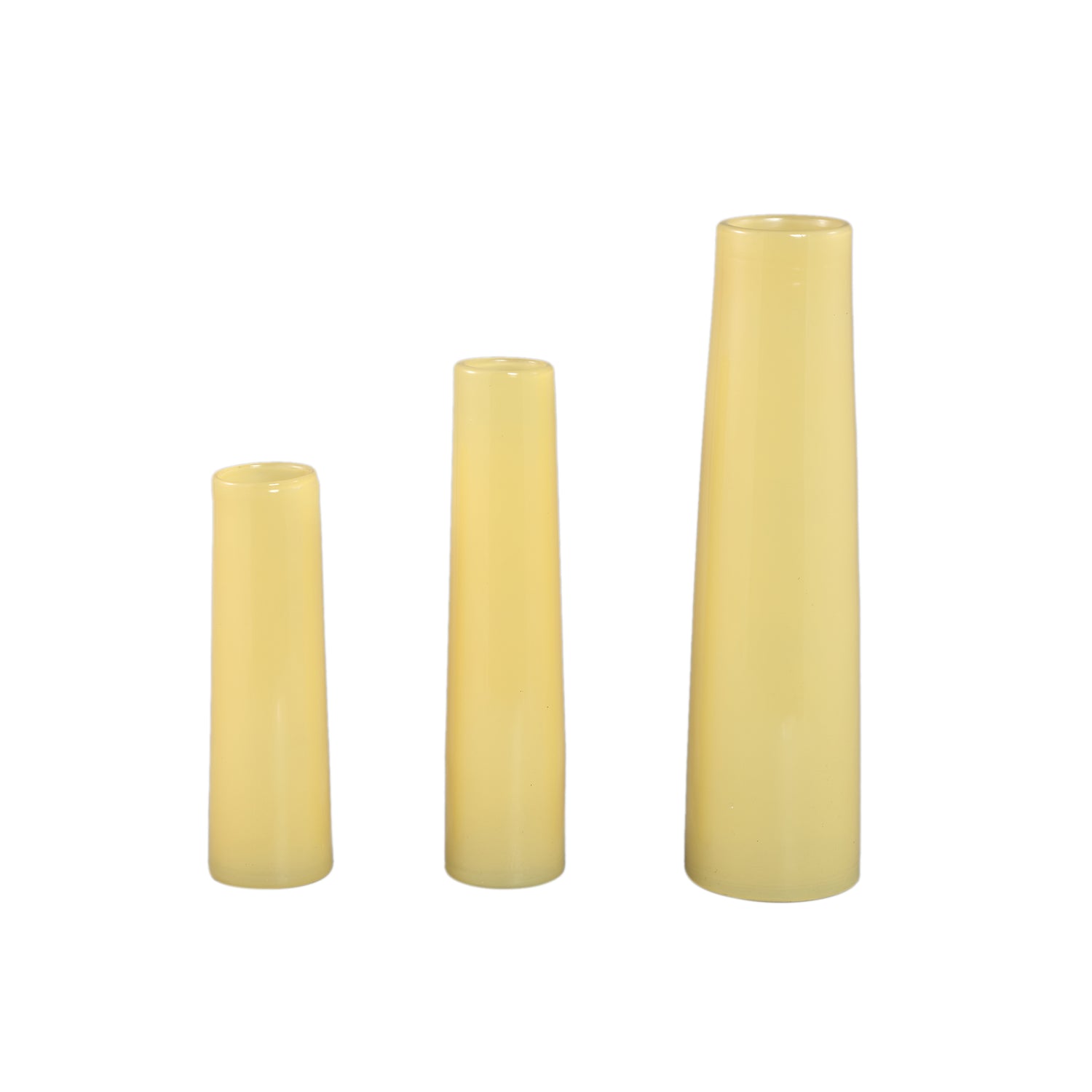 Saelah Gele Glazen Vaas Rond Set van 6 - 6 Sets 39x10x10 cm