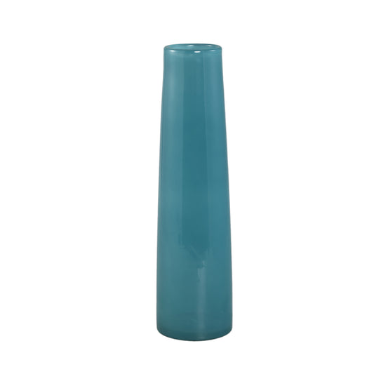 Saelah Teal Glazen Vaas Rond Set Van 6 Stuks L - 6 Sets 39x10x10 cm