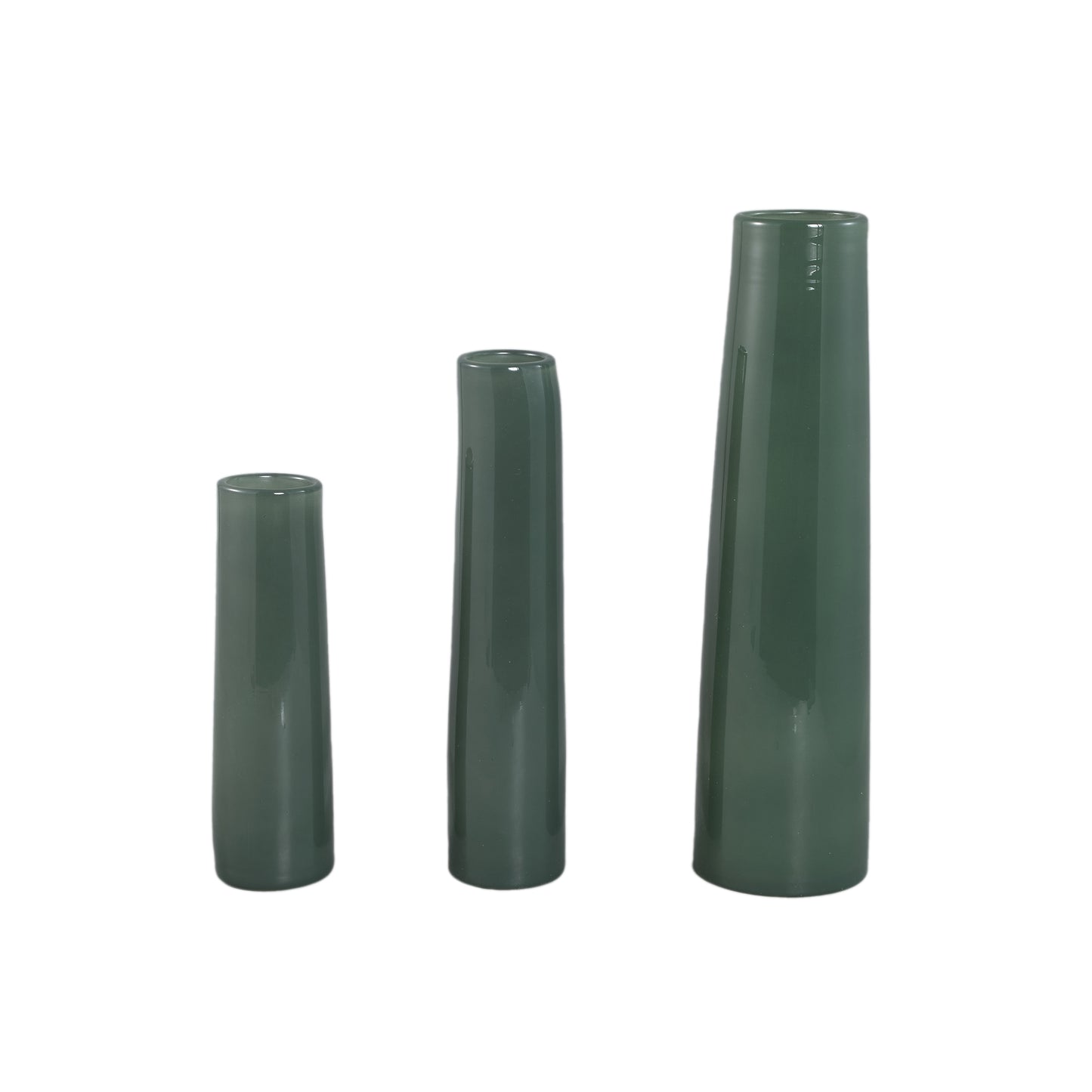 Saelah Petrol Glazen Vaas Rond Set van 6 Stuks L - 6 Sets 39x10x10 cm