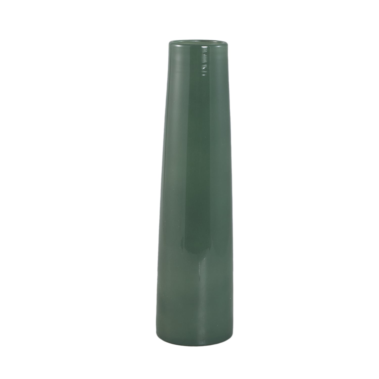 Saelah Petrol Glazen Vaas Rond Set van 6 Stuks L - 6 Sets 39x10x10 cm