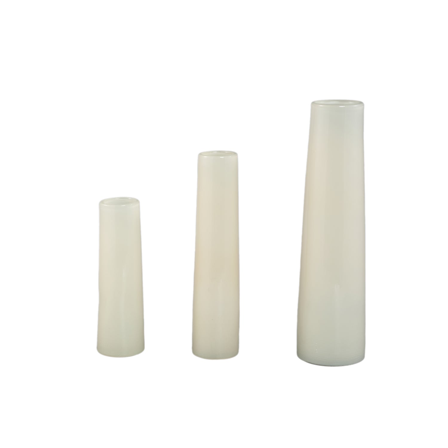Saelah Crème Glazen Vaas Rond Set van 6 Stuks L - 6 Sets 39x10x10 cm