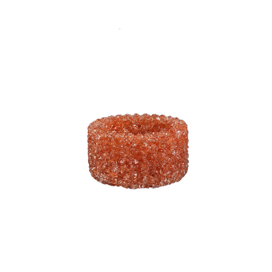 Marsella Amber Glazen Kristal Theelicht Rond S – Set van 6 Stuks - 6 Sets 4.5x8x8 cm