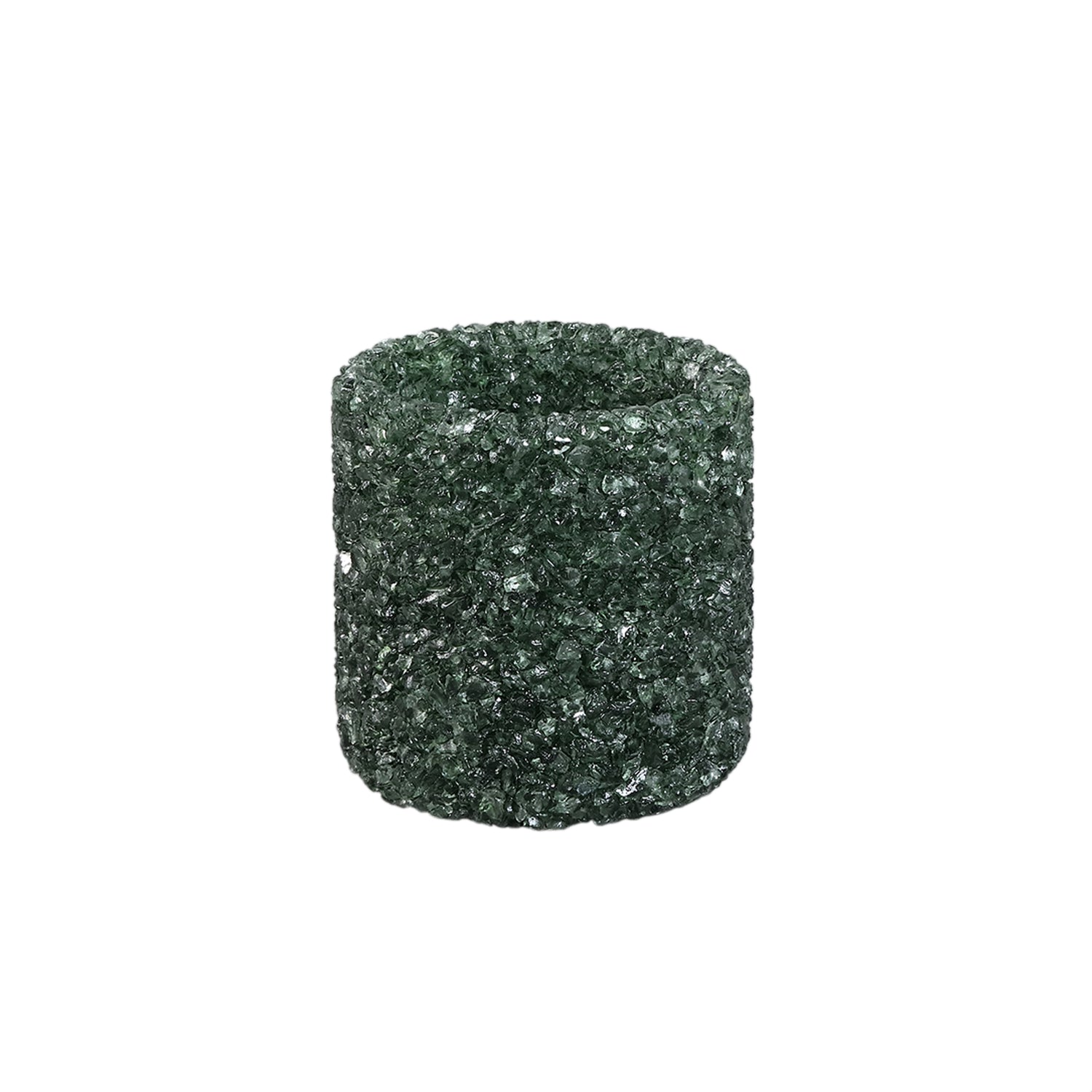 Marsella Petrol Glazen Kristal Theelicht Rond M – Set van 6 - 6 Sets 7x7x7 cm