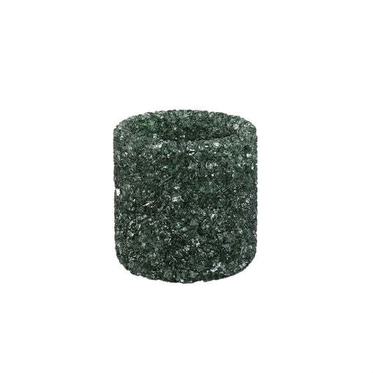 Marsella Petrol Glazen Kristal Theelicht Rond M – Set van 6 - 6 Sets 7x7x7 cm