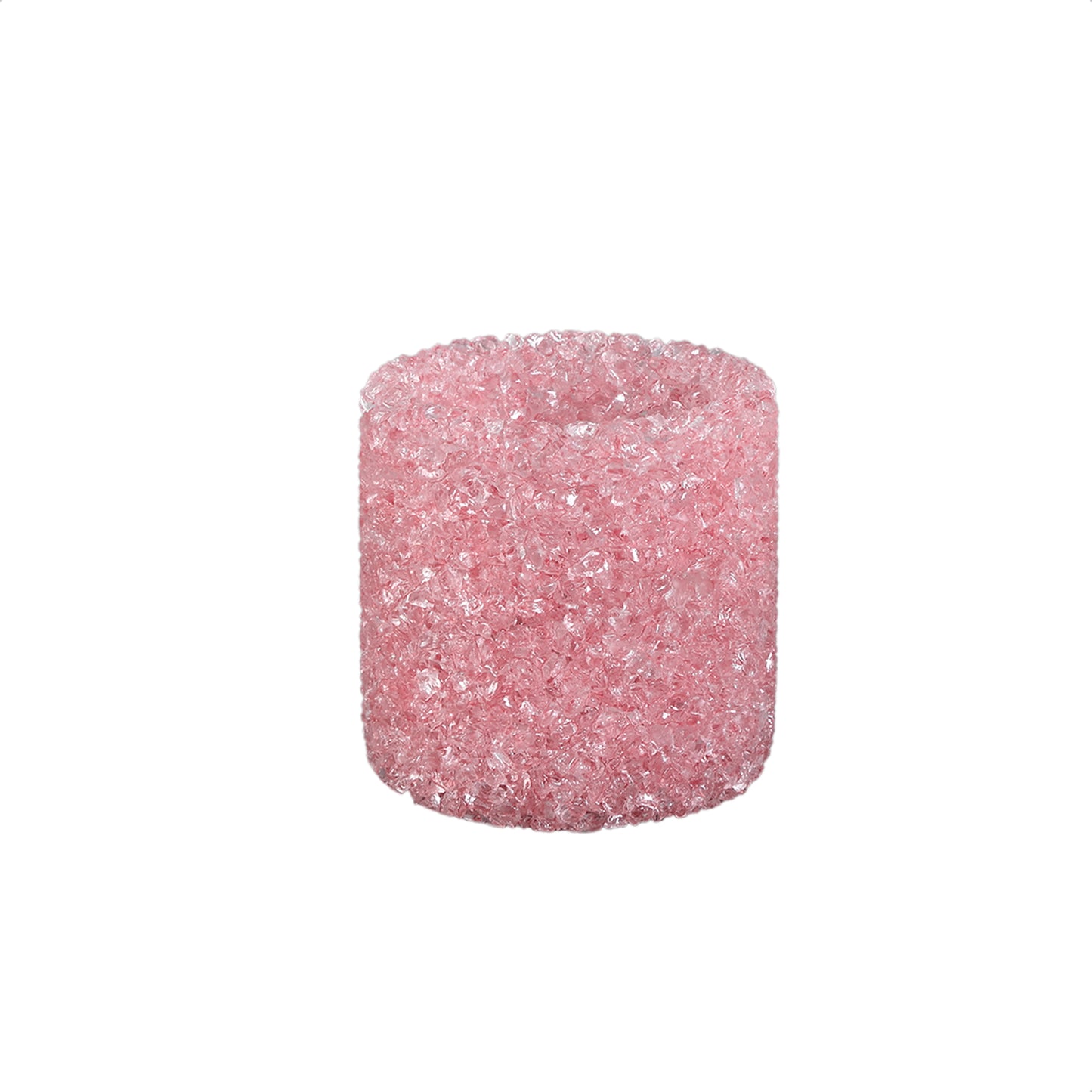 Marsella Lichtroze Glazen Kristallen Theelicht Rond M Set van 6 Stuks - 6 Sets 7x7x7 cm