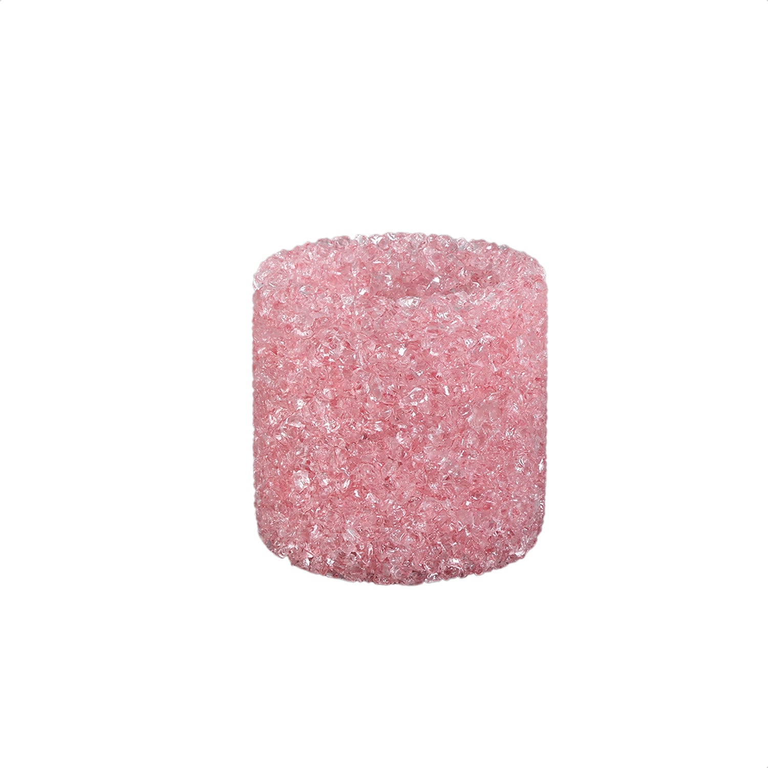 Marsella Lichtroze Glazen Kristallen Theelicht Rond M Set van 6 Stuks - 6 Sets 7x7x7 cm