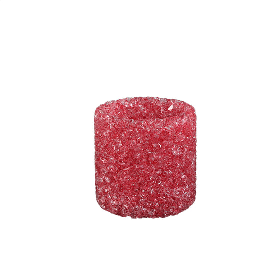 Marsella Donkerroze Glazen Kristal Theelicht Rond M Set van 6 - 6 Sets 7x7x7 cm