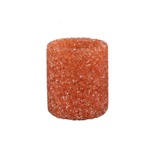 Marsella Amber Glazen Kristal Theelicht Rond Set van 6 Stuks - 6 Sets 9x8x8 cm