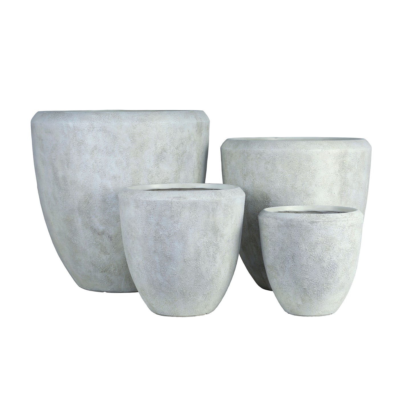 Dashima Crème GRC Bombay Pot Laag Rond Set Van 4 80x80.5x80.5 cm