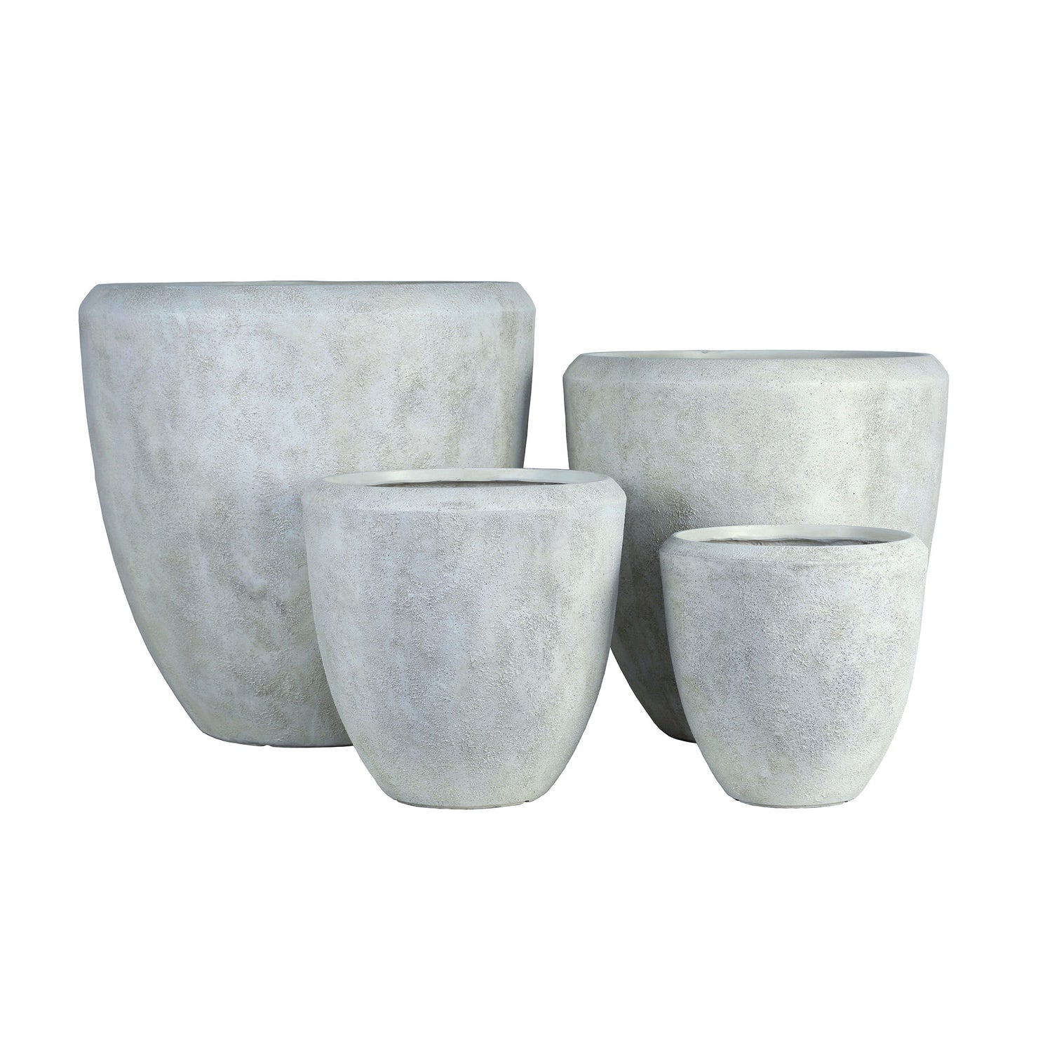 Dashima Crème GRC Bombay Pot Laag Rond Set Van 4 80x80.5x80.5 cm