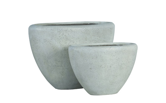 Dashima Crème GRC Pot Ovaal Set Van 2 50x75.5x39 cm