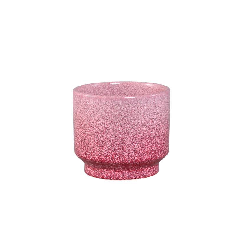 Kyer Roze Keramische Pot Op Voet Ombre Finish Set van 4 16.5x19x19 cm