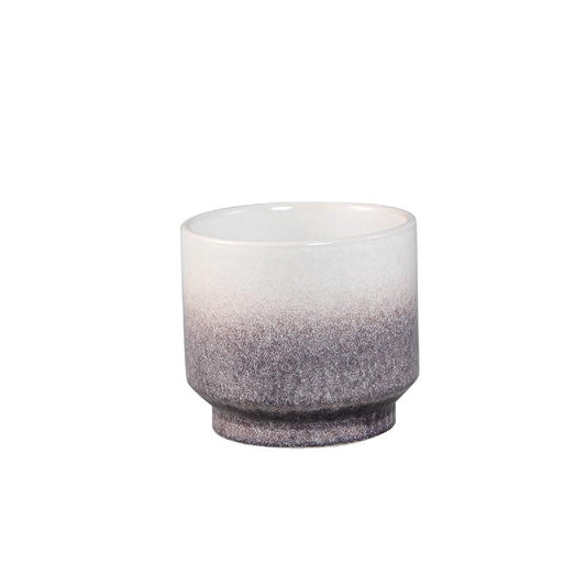 Kyer Bruin Keramische Pot Op Voet Ombré Afwerking Set Van 4 16.5x19x19 cm
