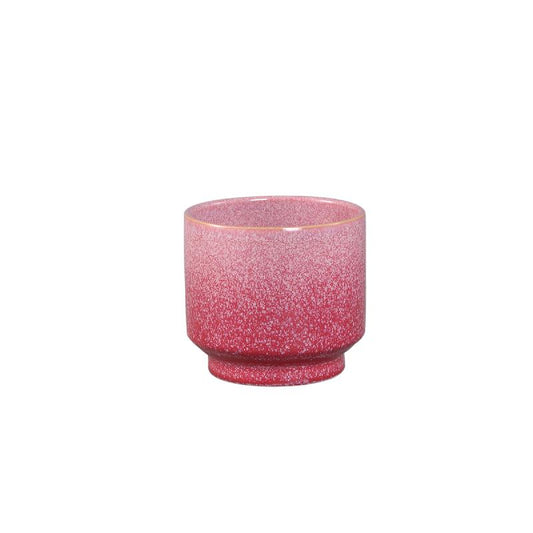 Kyer Roze Keramische Pot Op Voet Ombré Finish Set Van 8 Stuks 12x13x13 cm