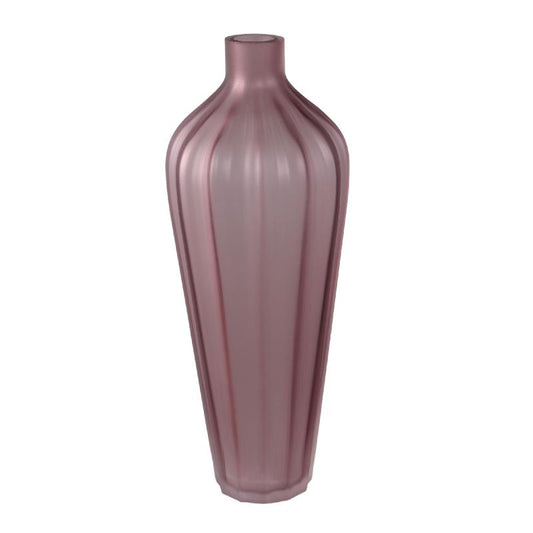 Aleiya Lichtroze Handgesneden Glazen Vaas Set van 2 Stuks 44x18x18 cm