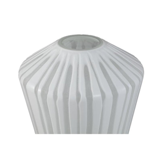 Ireka Witte Handgesneden Massief Glas Hoekig Rond L Set van 2 37x23x23 cm