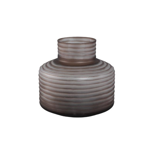 Kalyce Lichtbruine Handgesneden Glazen Vaas S 29x29x29 cm