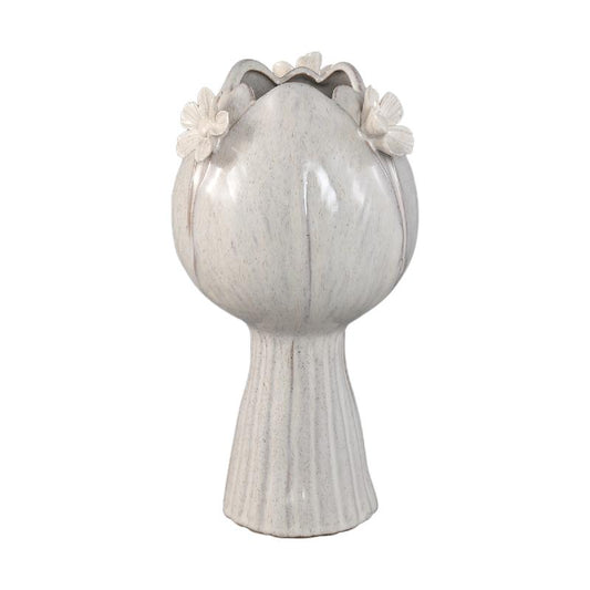 Jaleesa Witte Tulp Keramische Vaas Groot Set van 4 Stuks 32x18x18 cm