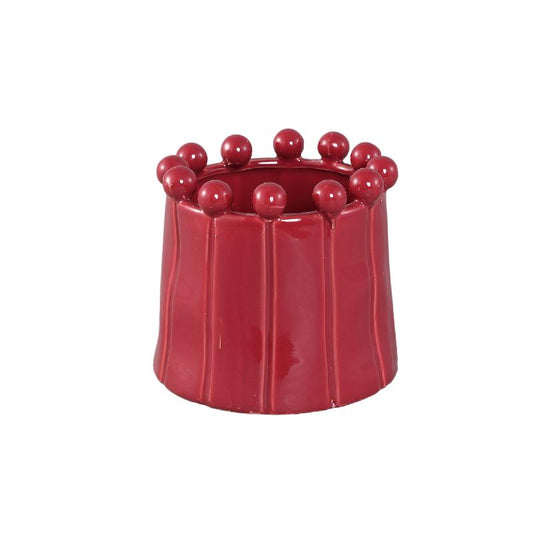 Celine Roze Keramische Pot Met Bolkop Rond M Set Van 6 Stuks 12.5x14x14 cm