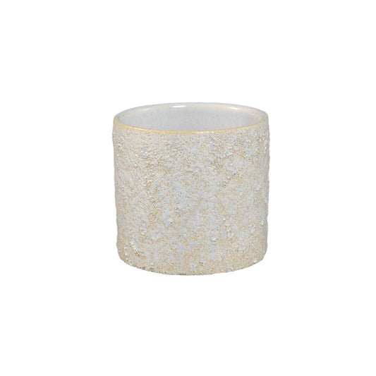 Felder Crème Keramische Pot Cilinder Rond S - Set van 12 9x10x10 cm