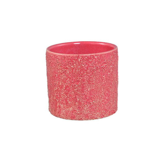 Felder Roze Keramische Pot Cilinder Round S Set van 12 Stuks 9x10x10 cm