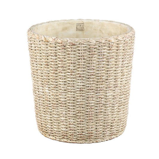 Ranel Crème Ronde Cementpot met Mandpatroon XXL 40x40x40 cm