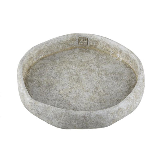 Yadin Witte Onregelmatige Cementschaal L Set van 6 6x35x35 cm